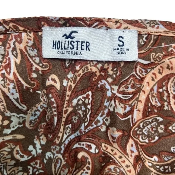 Hollister Crop Satin Cowl Neck Chestnut Brown Cami Small - Picture 4 of 6